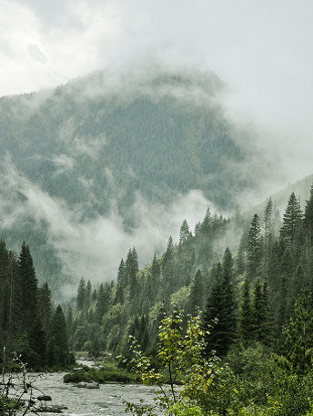 Nebel über Bergen und Fluss – pure nordische Natur inspiriert Barnängen.