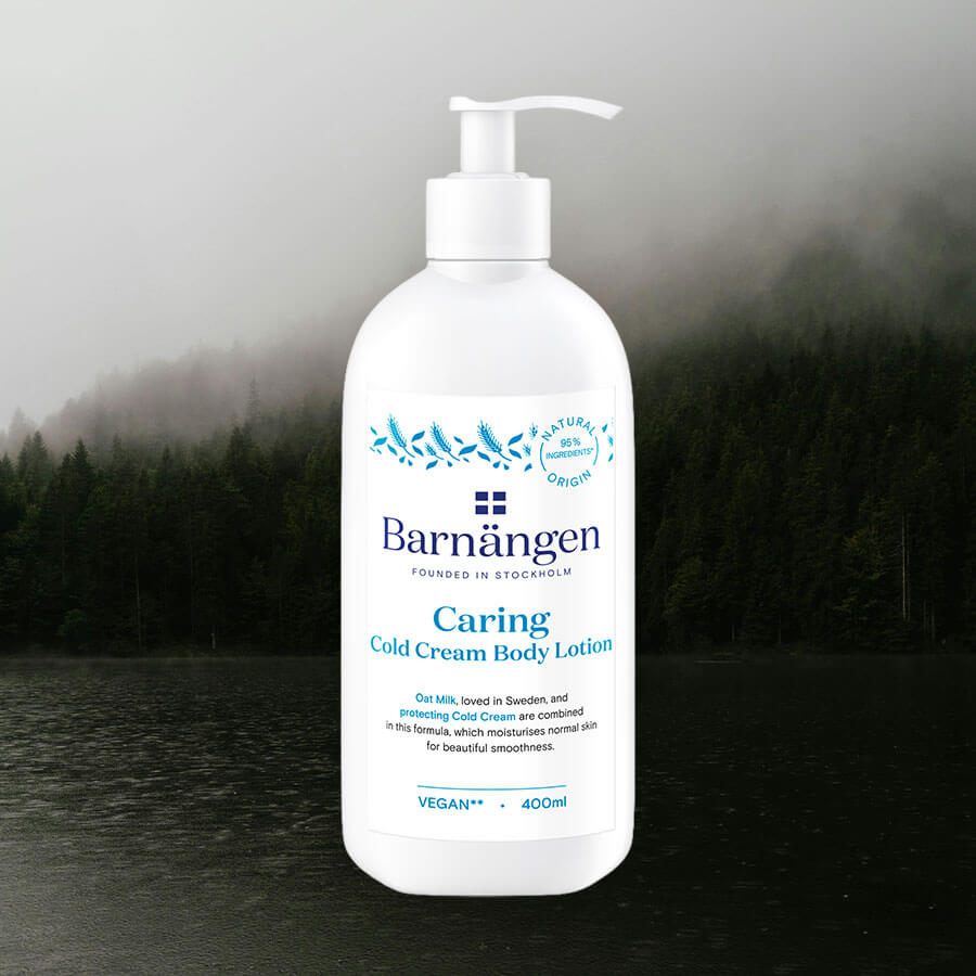 Barnängen Caring Bodylotion – vegane Naturpflege mit Hafermilch und Cold-Cream.