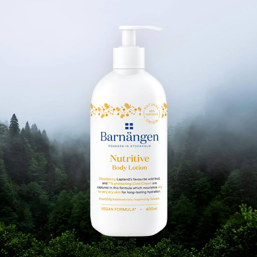 Barnängen Nutritive Bodylotion – reichhaltige Naturpflege mit Moltebeere für sehr trockene Haut.