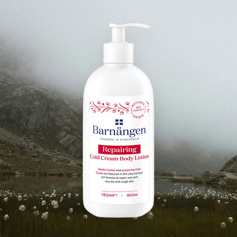 Barnängen Repairing Bodylotion – reparierende Naturpflege mit nordischer Baumwolle & Cold-Cream.